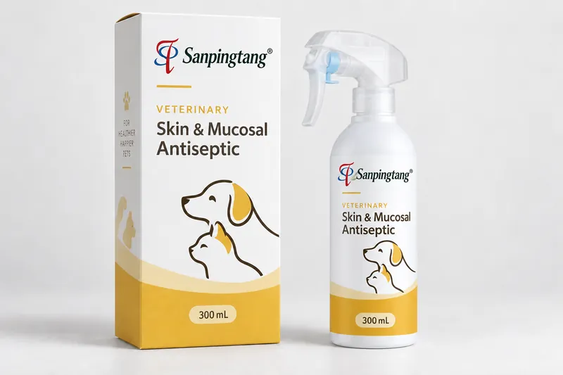 Veterinary skin and mucosal antiseptic spray