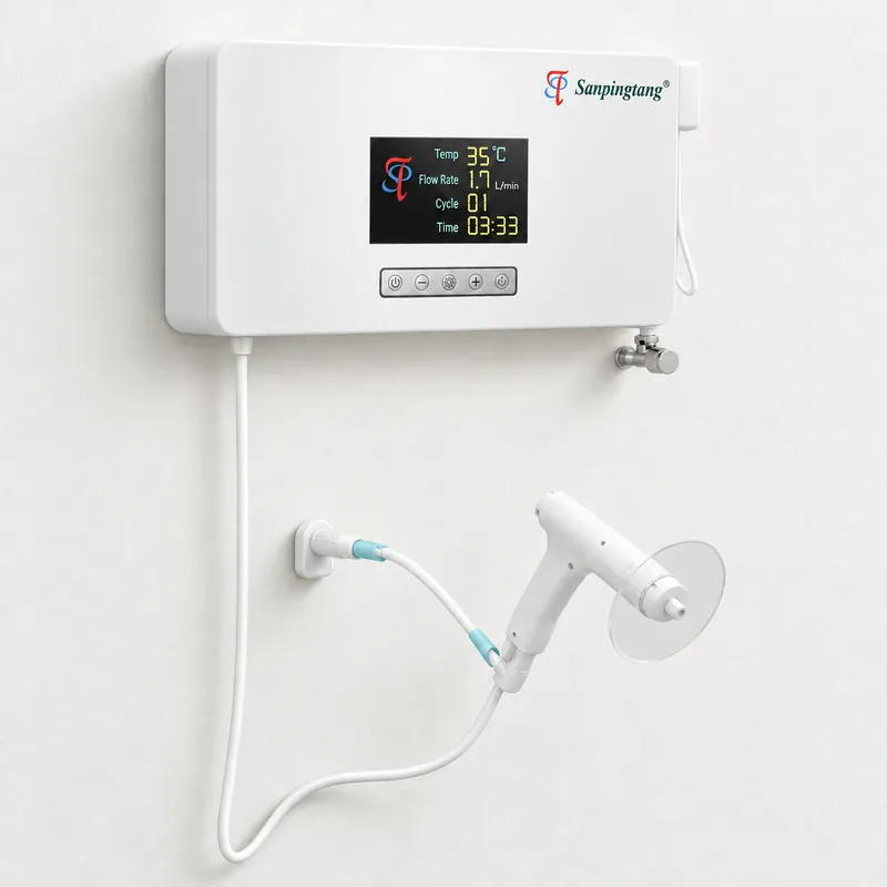 Wall-mounted medical wound irrigator with digital display